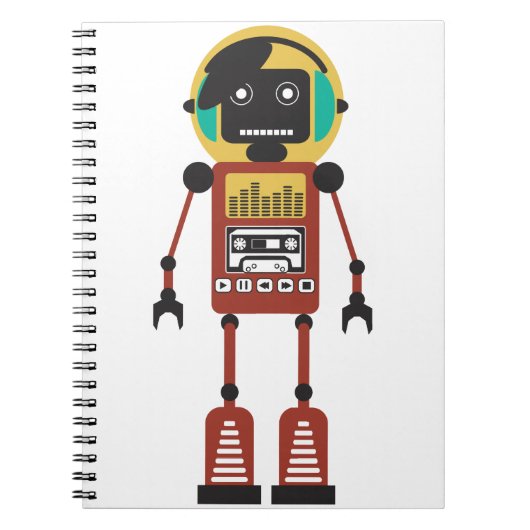 Retroradio robot notitieboek (Voorkant)
