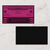Retroradio Visitekaartje, roze Visitekaartje (Voorkant / Achterkant)