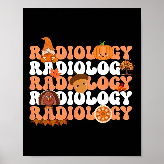 Retroradiologie Pompoenradioloog Xray Herfst dan Poster (Voorkant)
