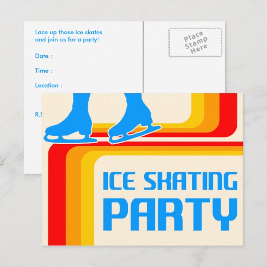 retroraffbijlen : uitnodiging voor schaatsen (Voorkant / Achterkant)