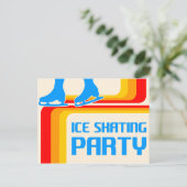 retroraffbijlen : uitnodiging voor schaatsen briefkaart (Staand voorkant)
