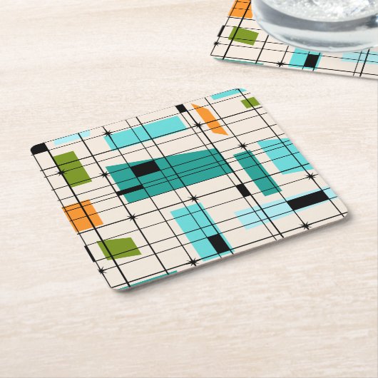 Retroraster en papieruitbarstingen Onderzetters (Schuin)