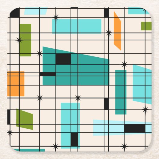 Retroraster en papieruitbarstingen Onderzetters (Voorkant)