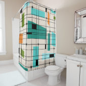 Retroraster en schotelgordijn douchegordijn (In situ)