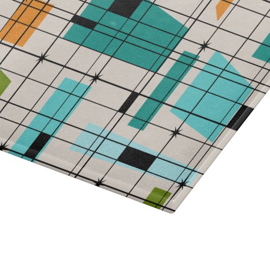 Retroraster en starbursts Glazen snijvlak Snijplank (Hoek)