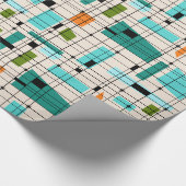 Retroraster en Starbursts Verpakkingspapier Cadeaupapier (Hoek)