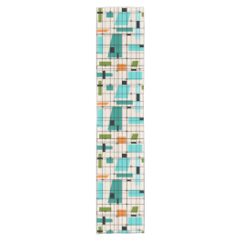 Retroraster en Startbursts Table Runner Korte Tafelloper