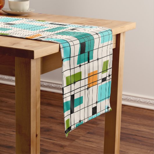 Retroraster en Startbursts Table Runner Korte Tafelloper (Voorbeeld)