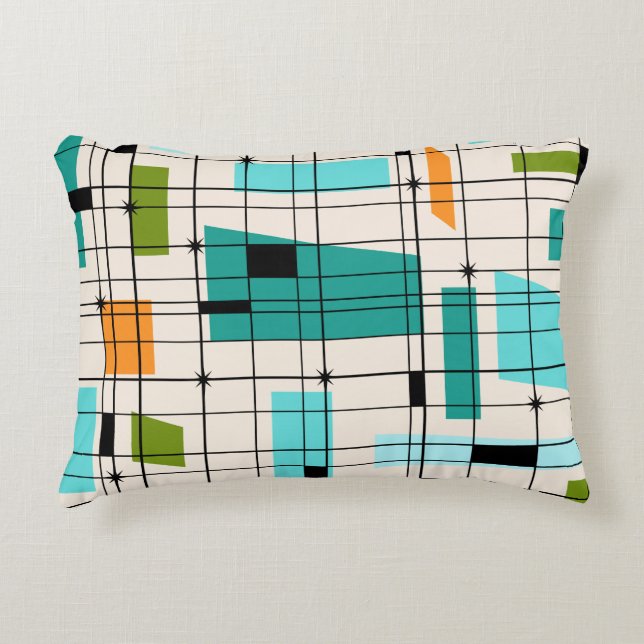 Retroraster & Starbursts Accent Pillow Decoratief Kussen (Voorkant)