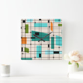 Retroraster & Starbursts Acrylwandklok Vierkante Klok (Huis)