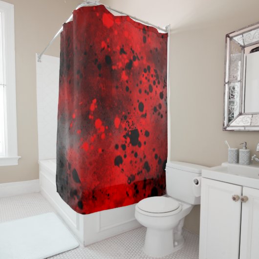 Retrored Paint Splatter Douchegordijn (In situ)