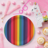 Retroregenboog Papieren Bordje (Feest)