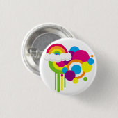 RetroregenboogButton (wit) Ronde Button 3,2 Cm (Voorkant /achterkant)