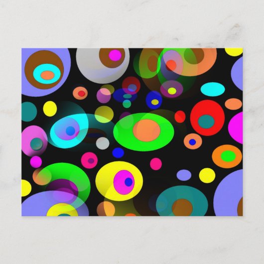 Retroregenboogcirkels Briefkaart (Voorkant)
