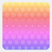 Retroregenboogcirkels Vierkante Sticker (Voorkant)