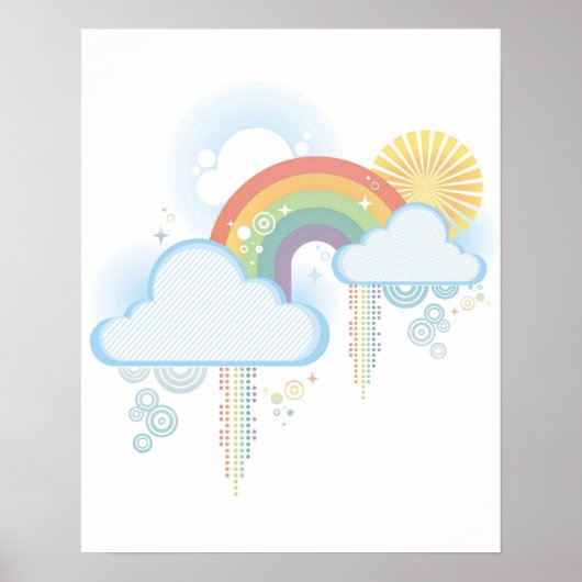 Retroregenboogstraal Poster 16 inch bij 20 inch (Voorkant)