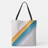 Retroregenboogstreep Tote Bag (Achterkant)
