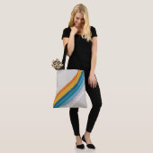 Retroregenboogstreep Tote Bag (Op model)