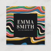 Retroregenboogstrips Vierkante Visitekaartje (Voorkant)