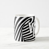 RetroRetro Zwart Wit Abstract Zebra Pattern Init Koffiemok (Voorkant rechts)