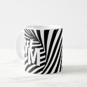 RetroRetro Zwart Wit Abstract Zebra Pattern Init Koffiemok (Voorkant links)