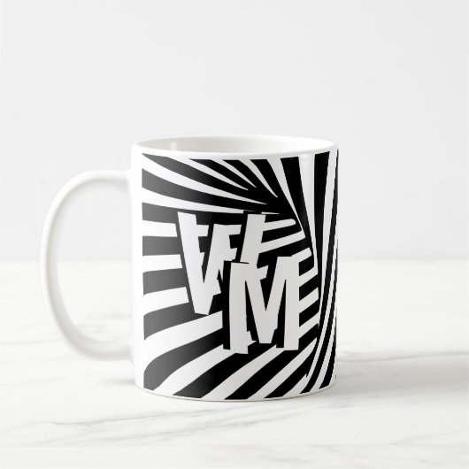 RetroRetro Zwart Wit Abstract Zebra Pattern Init Koffiemok (Links)