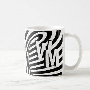 RetroRetro Zwart Wit Abstract Zebra Pattern Init Koffiemok