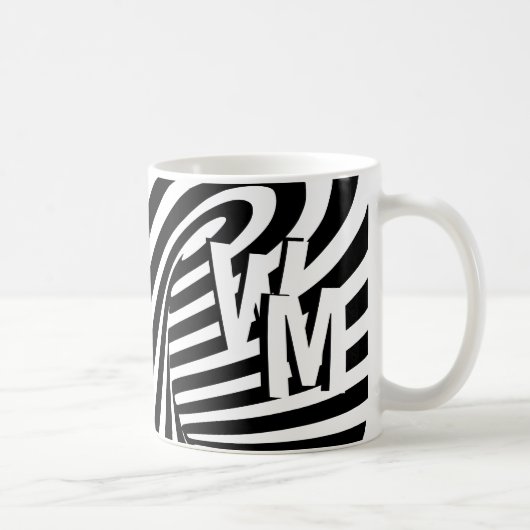 RetroRetro Zwart Wit Abstract Zebra Pattern Init Koffiemok (Rechts)