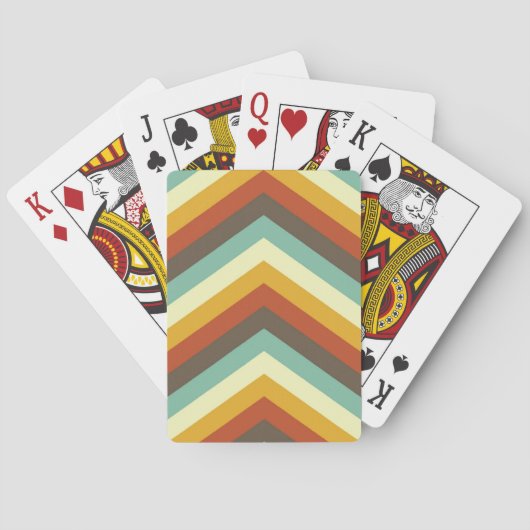 Retroritme Chevron Pokerkaarten (Achterkant)