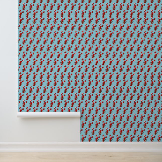 retrorode krabben behang (Applicatie)