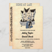  retroRomantische oude Rustic Wedding Kaart (Voorkant / Achterkant)