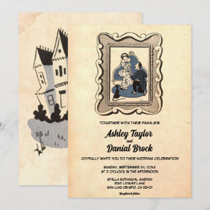  retroRomantische paar Comic Book Wedding Kaart