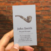 Retrorookpijp Licht grijs Visitekaartje