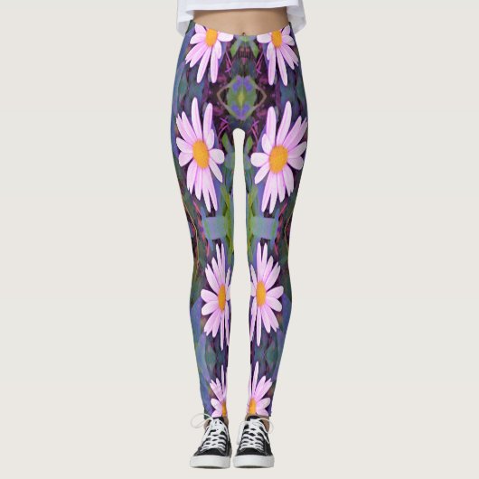 Retrororororoze laisy-ventilatorpatroon leggings (Voorkant)
