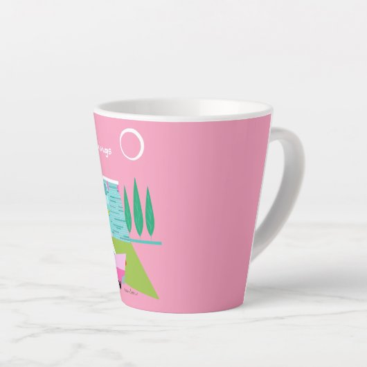 Retrororororoze palmspruitjes latte Mok (Rechterhoek)