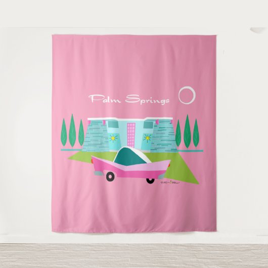 Retrororororoze palmspruitvormers wandkleed (Voorkant)