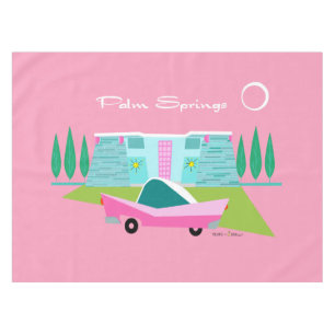 Retrororororoze palmspuitbus tafelkleed