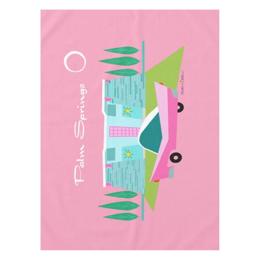 Retrororororoze palmspuitbus tafelkleed (Voorkant)