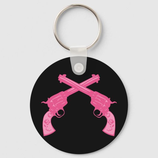 Retrorororoze gecroseerde pistolen sleutelhanger (Voorkant)