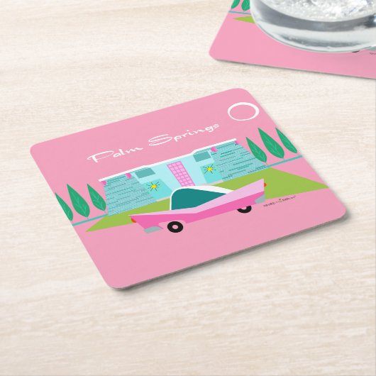 Retrorororoze handpalmpapier Onderzetter (Schuin)