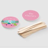 Retrorororoze palmspuitset van ventilatoren handwaaier (Niet-gemonteerd)