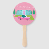 Retrorororoze palmspuitset van ventilatoren handwaaier (Voorkant)