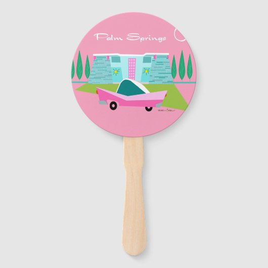 Retrorororoze palmspuitset van ventilatoren handwaaier (Voorkant)