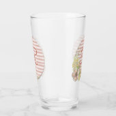 Retrororoze blokstrip Drink monogram ontwerp Glas (Rechts)