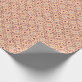 Retrororoze en blauwe, met elkaar verbonden geomet cadeaupapier (Hoek)