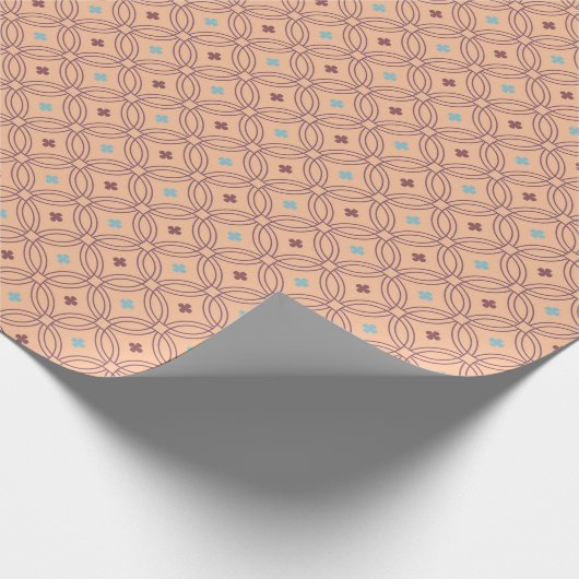 Retrororoze en blauwe, met elkaar verbonden geomet cadeaupapier (Hoek)