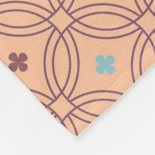 Retrororoze en blauwe, met elkaar verbonden geomet fleece deken (Hoek)