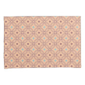 Retrororoze en blauwe, met elkaar verbonden geomet kussensloop (Voorkant-Rechts)