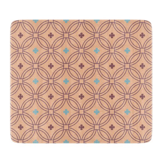 Retrororoze en blauwe, met elkaar verbonden geomet snijplank (Voorkant)