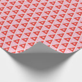 Retrororoze en rode kerst geometrisch cadeaupapier (Hoek)